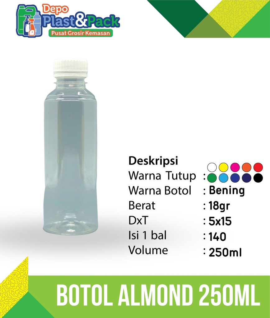 Botol Almond 250ml Standart N/30