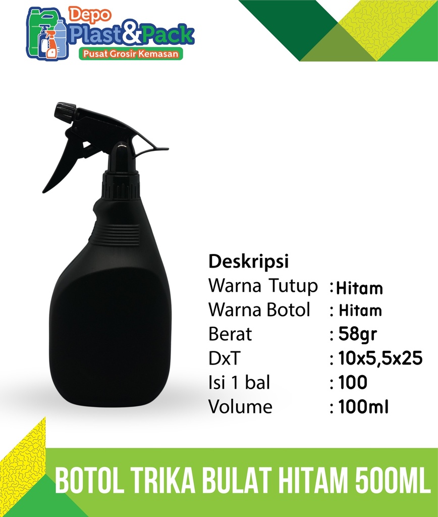 Botol Trika 500Ml Black