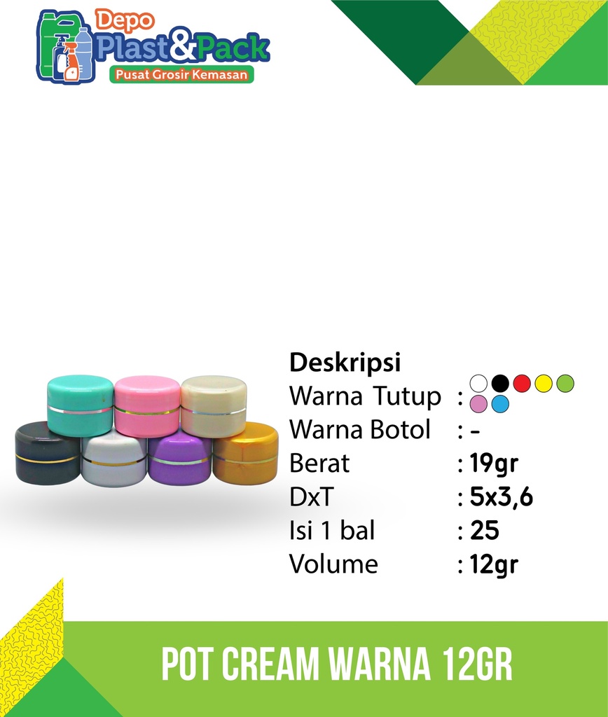 Pot Cream Hitam 12Gr