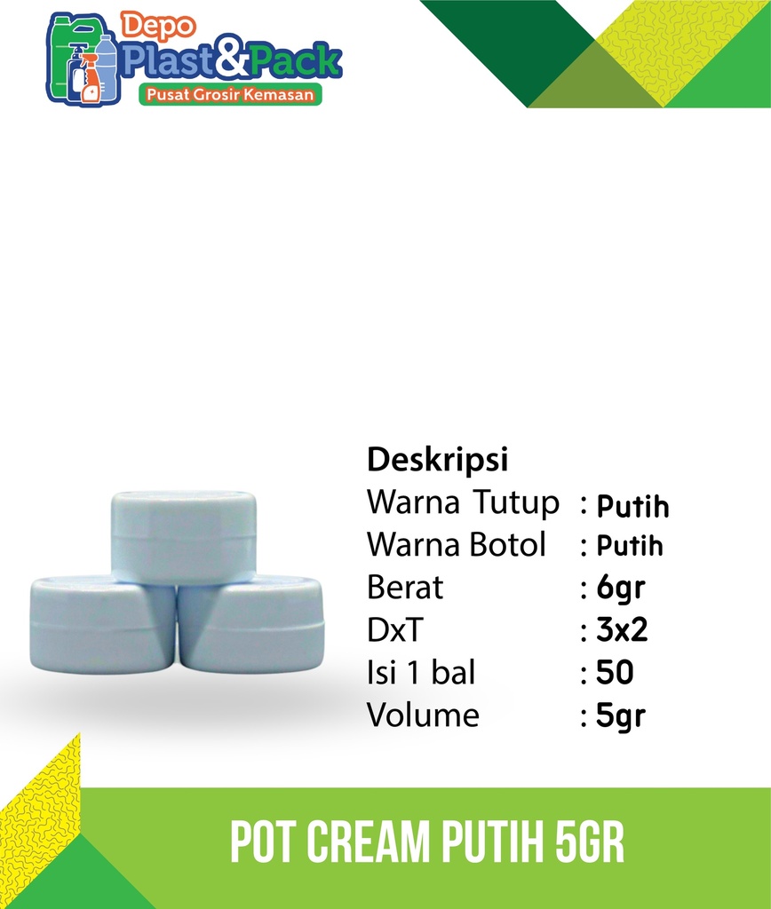 Pot Cream Putih 5Gr