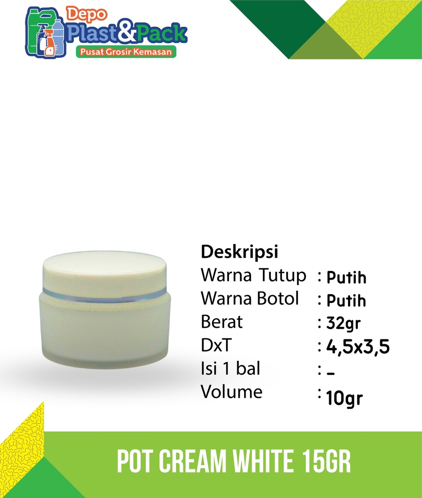 Pot Cream White 15Gr