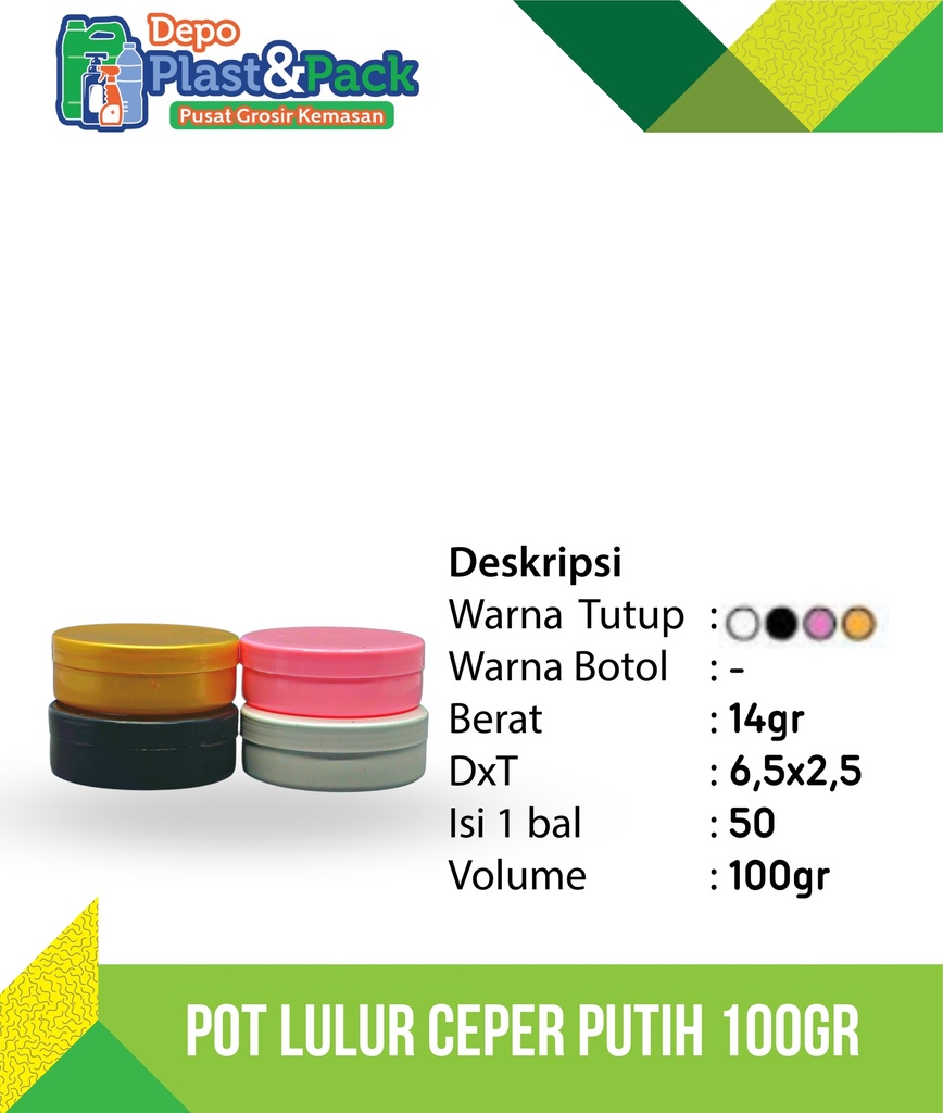 Pot Lulur Ceper 100Gr Gold