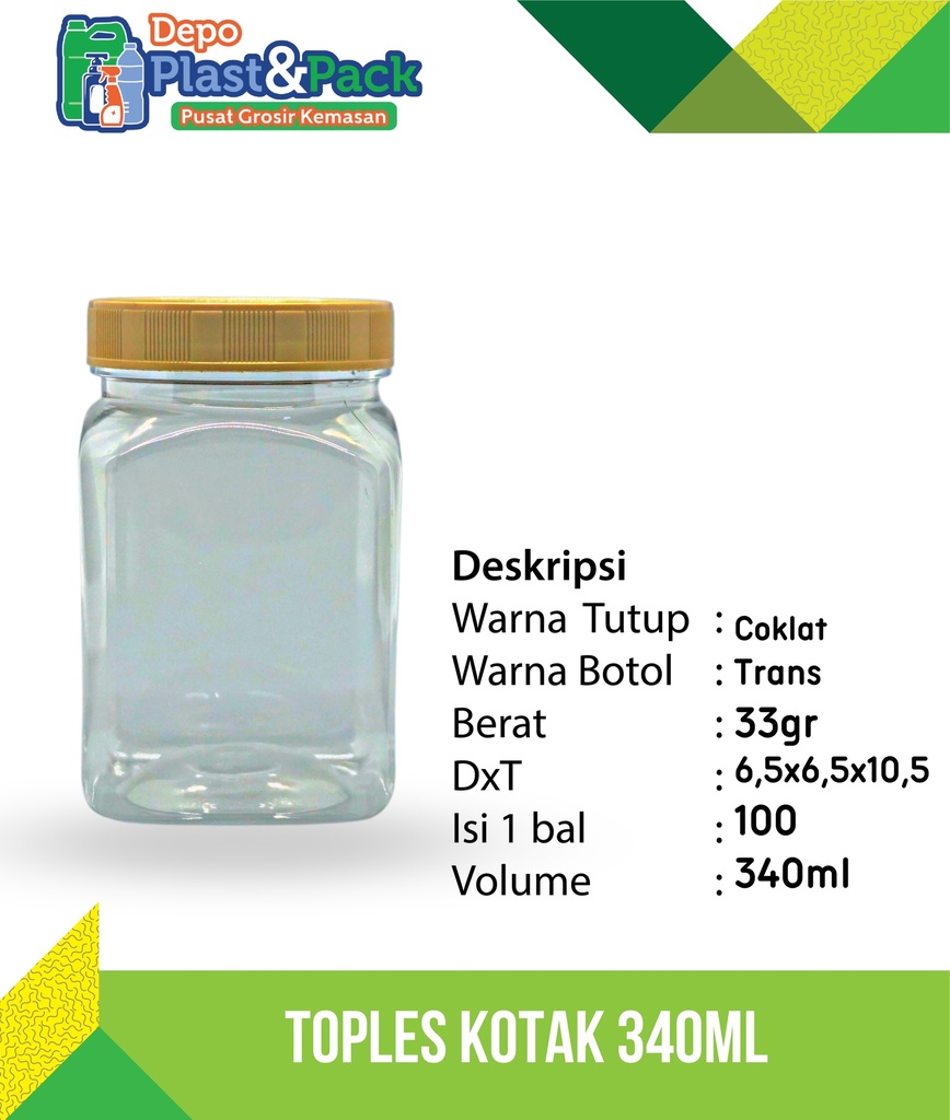 Toples Kotak 340Ml Set