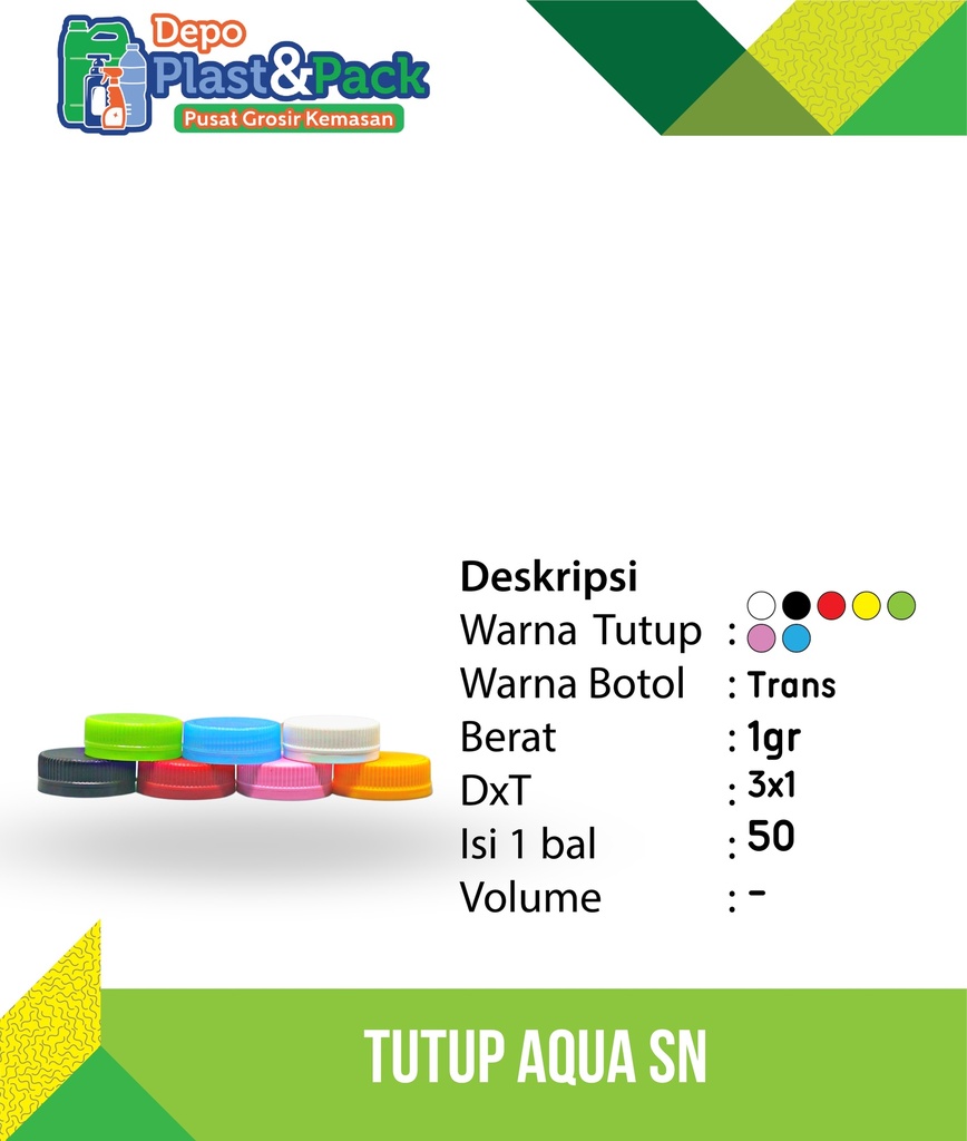Tutup Aqua ShortNeck N/30