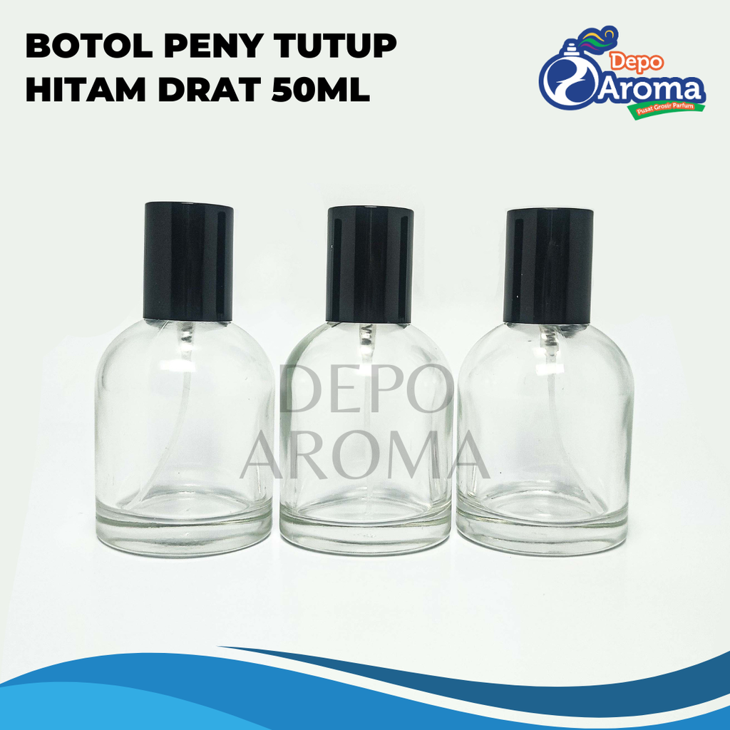 Botol Peny Trans 50ml Drat Tutup Hitam