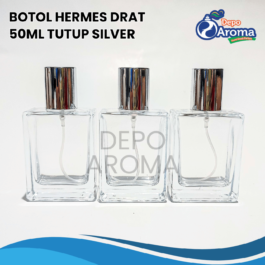 Botol Hermes Drat 50Ml Tutup Silver