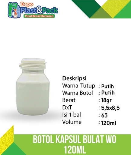 [BTLPLST0112] BK 120ml Bulat WO