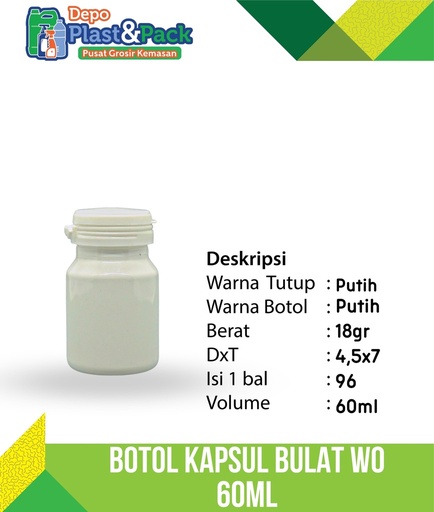 [BTLPLST0111] BK 60ml Bulat WO