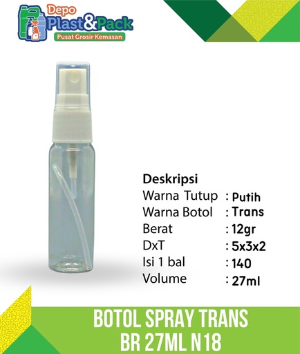 [BTLPLST0102] BR 27ml Trans N/18