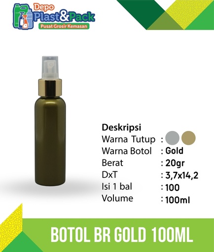 [BTLPLST0092] BR 100Ml Gold N/24