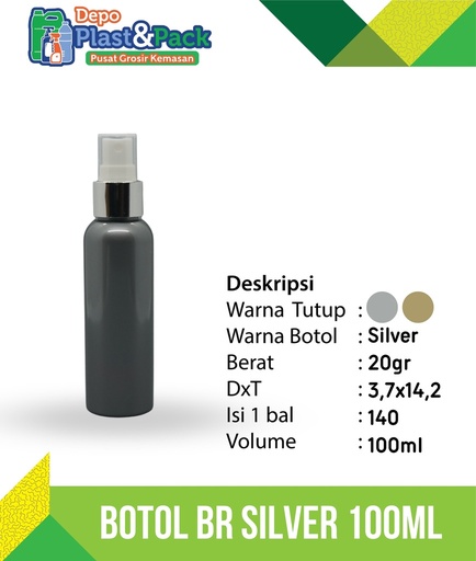 [BTLPLST0091] BR 100 Ml Silver N24