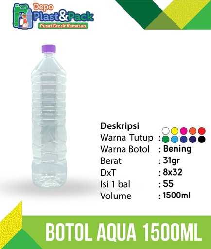 [BTLPLST0031] Botol Aqua 1500ml N/30