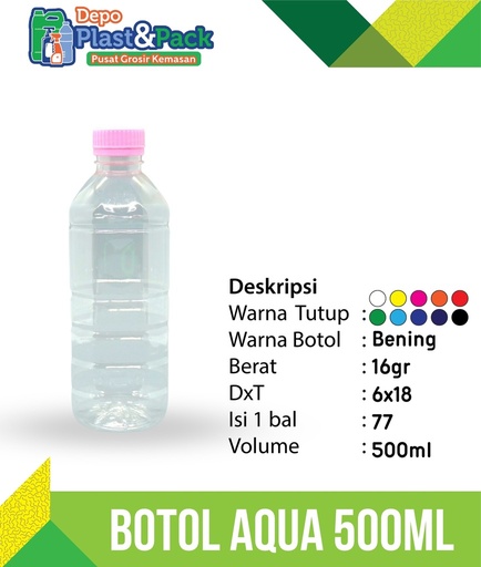 [BTLPLST0028] Botol Aqua 500ml N/30