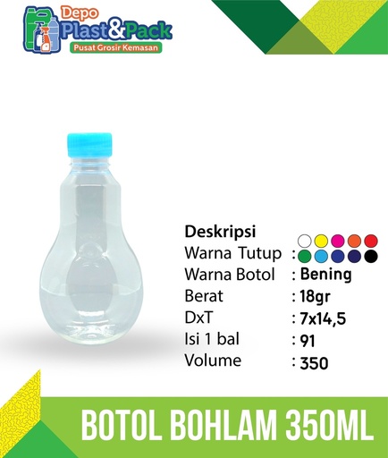 [BTLPLST0014] Botol Bohlam 350ml N/30