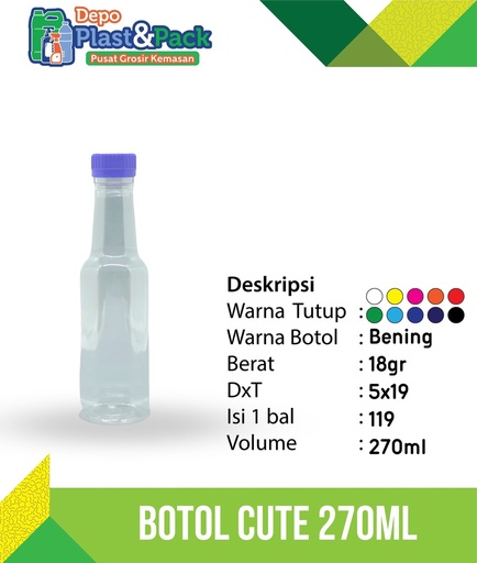 [BTLPLST0205] Botol Cute 270ml N/30