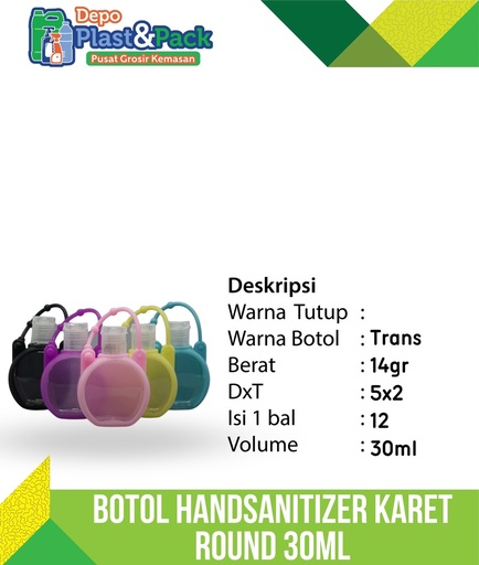 [BTLPLST0269] Botol Handsanitizer Karet Round
