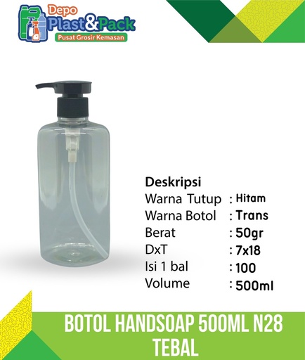 [BTLPLST0109] Handsoap 500ml Tebal N/28