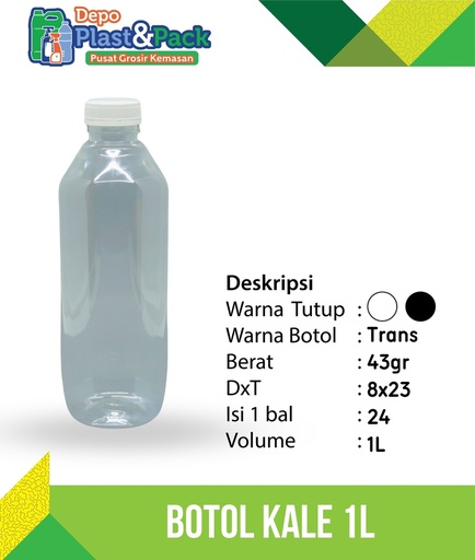 [BTLPLST0007] Botol Kale Bulat 1Liter