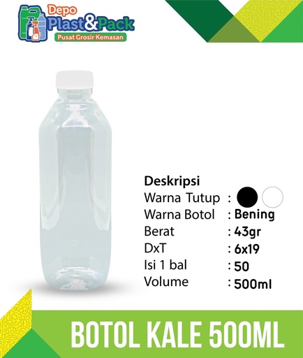 [BTLPLST0006] Botol Kale Bulat 500Ml N/30