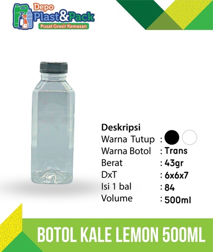 [BTLPLST0009] Botol Kale Kotak 500ml 