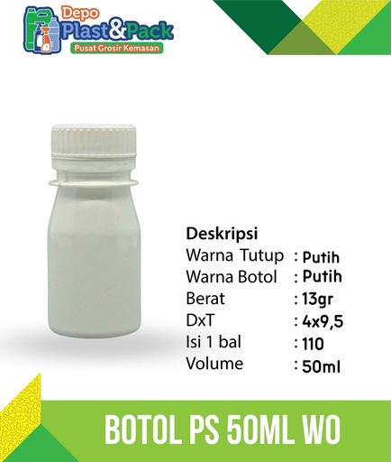 [BTLPLST00903] Botol PS 50ml WO N/30