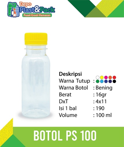 [BTLPLST0033] Botol Ps 100Ml N/30 Set