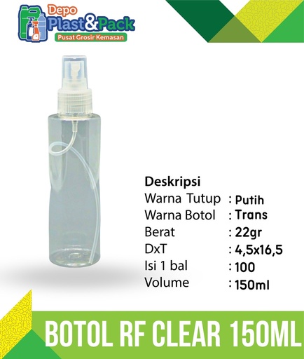 [BTLPLST00900] Botol Rf 150 Clear