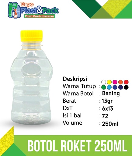 [BTLPLST0022] Botol Roket 250ml N/30