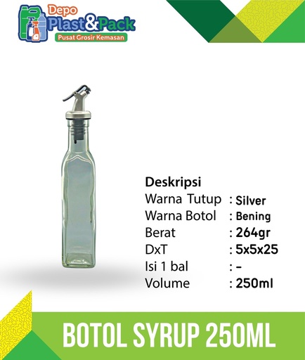 [BTLPLST0292] Botol Sirup 250ml GB012 B