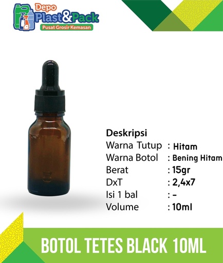 [BTLKCPP01] Botol Tetes Black 10ml