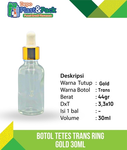 [BTLKCPP05] Botol Tetes Trans 30ml Ring Gold