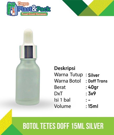 [BTLPLST0244] Botol Tetes KC Doff Ring Silver 15ml