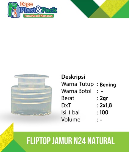 [BTLPLST0149] FlipTop Jamur Trans N/24