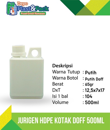 [BTLPLST0059] Jurigen HDPE Kotak Doff 500ml