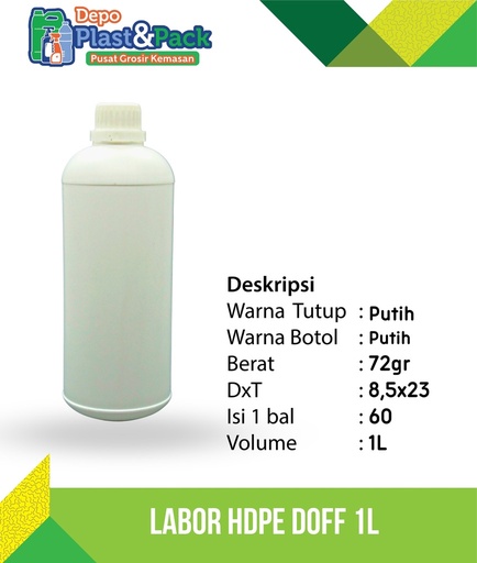 [BTLPLST0068] Labor HDPE Doff 1Liter