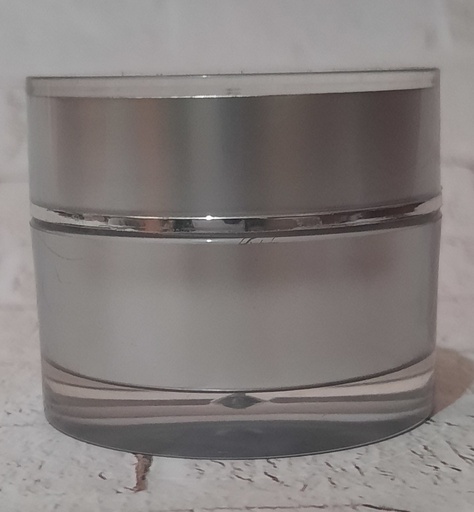 [Btlplst0359] Pot Cream Acrylic Silver 10gr