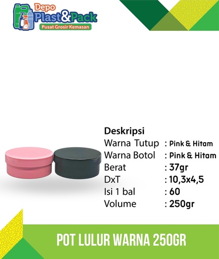 [BTLPLST0241] Pot Lulur 250Gr Putih