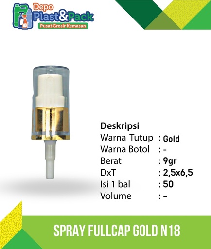 [BTLPLST0126] Spray Fullcap Gold N/18