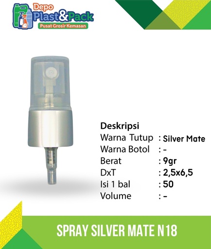 [BTLPLST0128] Spray N18 Silver Mate