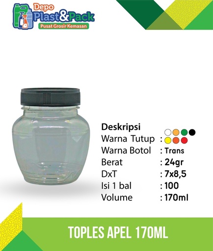 [BTLPLST0207] Toples Apel 170ml
