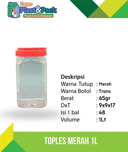 [BTLPLST0045] Toples Merah 1Liter