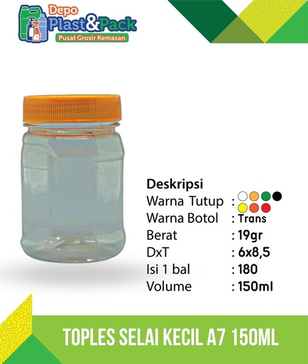 [BTLPLST0039] Toples Selai Kecil A7 150ml