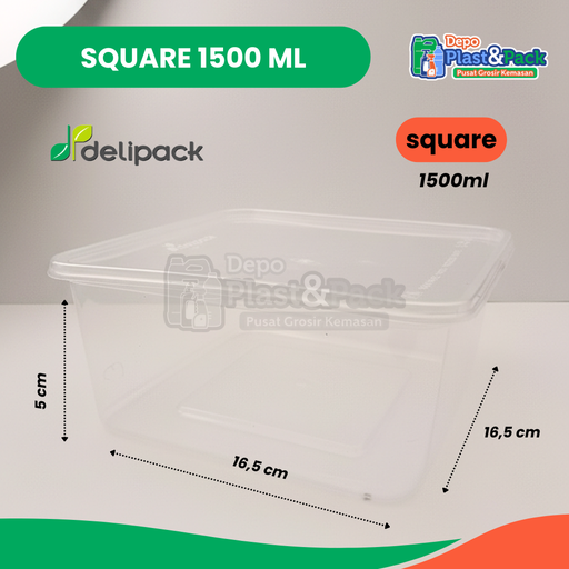 [BTLPLST0478] Thinwall Square 1500ml